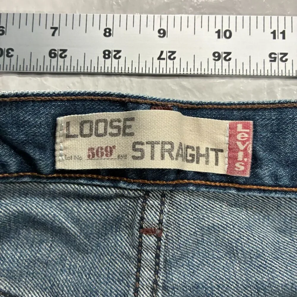 VTG Levi's 569 Loose Straight Jeans Mens 34x32 Light Wash Blue Baggy Denim Y2K
